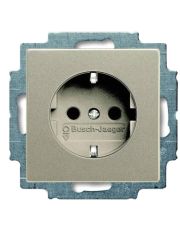 Розетка ABB Basic 55 2CKA002013A5337 20 EUCKS-93-507 с заземлением и со шторками (шампань)