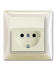 Розетка ABB Basic 55 2CKA002018A1500 20 EUK-96-507 с заземлением и с крышкой (белый шале)