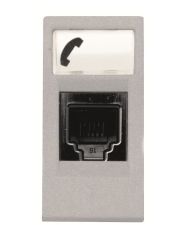 Телефонная розетка ABB Zenit 2CLA211760N1301 N2117.6 PL 1М (серебро)