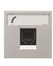 Телефонная розетка ABB Zenit 2CLA221760N1301 N2217.6 PL (серебро)