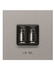 USB розетка ABB Zenit 2CLA228500N1301 N2285 PL (серебро)