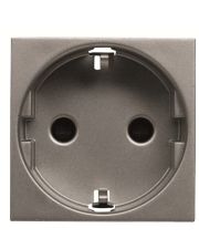 Розетка ABB Zenit 2CLA228860N1801 N2288.6 AN с заземлением и со шторками (антрацит)