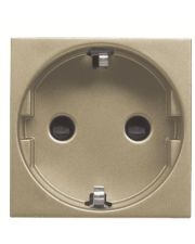 Розетка ABB Zenit 2CLA228860N1901 N2288.6 CV с заземлением и со шторками (шампань)
