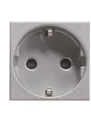 Розетка ABB Zenit 2CLA228860N1301 N2288.6 PL с заземлением и со шторками (серебро)