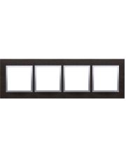 Четырехместная металлическая рамка Kontakt Simon Simon 54 Premium Nature DRN4/78 (нержавеющая сталь Инь)