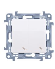 Двойной проходной выключатель Kontakt Simon Simon 10 CW6/2L.01/11 с подсветкой (белый)