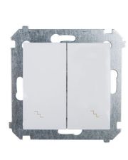 Двойной проходной выключатель Kontakt Simon Simon 54 Premium DW6/2.01/11 (белый)