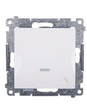 Одинарный проходной выключатель Kontakt Simon Simon 54 Premium DW6L.01/11 с подсветкой (белый)