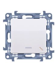 Одинарный проходной выключатель с подсветкой Kontakt Simon Simon 10 CW6L.01/11 (белый)