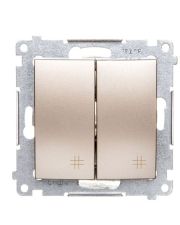 Двойной перекрестный выключатель Kontakt Simon Simon 54 Premium DW7/2.01/44 (золото)