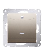 Одинарный гостиничный выключатель Kontakt Simon Simon 54 Premium DWH1.01/44 с подсветкой (только для рамок) (золото)