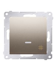 Одинарный перекрестный выключатель Kontakt Simon Simon 54 Premium DW7L.01/44 с подсветкой (золото)