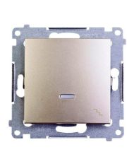 Одинарный проходной выключатель Kontakt Simon Simon 54 Premium DW6L.01/44 с подсветкой (золото)
