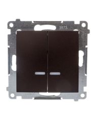 Двойной выключатель Kontakt Simon Simon 54 Premium DW5BL.01/46 с подсветкой (бронза)