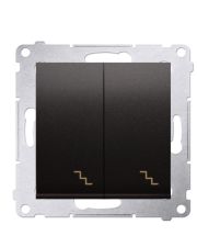 Двойной проходной выключатель Kontakt Simon Simon 54 Premium DW6/2L.01/46 с подсветкой (бронза)