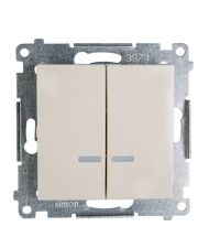 Двойной выключатель Kontakt Simon Simon 54 Premium DW5BL.01/41 с подсветкой (кремовый)