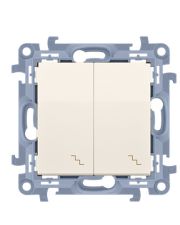 Двухкнопочный проходной выключатель Kontakt Simon Simon 10 CW6/2L.01/41 с подсветкой (кремовый)