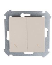 Двухкнопочный проходной выключатель Kontakt Simon Simon 54 Premium DW6/2.01/41 (кремовый)