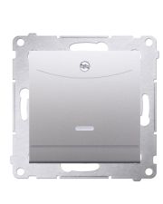 Двойной гостинничный выключатель Kontakt Simon Simon 54 Premium DWH2.01/43 с подсветкой (только для рамок) (серебро)