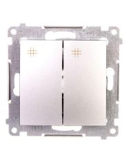 Двойной перекрестный выключатель Kontakt Simon Simon 54 Premium DW7/2.01/43 (серебро)