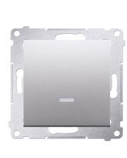 Одинарный выключатель Kontakt Simon Simon 54 Premium DW1L.01/43 с подсветкой (серебро)