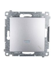 Одинарный проходной выключатель Kontakt Simon Simon 54 Premium DW6L.01/43 с подсветкой (серебро)