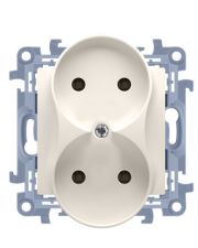Двойная розетка Kontakt Simon Simon 10 CG2M.01/41 без заземления (кремовый)