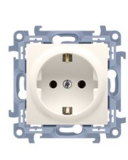 Розетка Kontakt Simon Simon 10 CGSZ1Z.01/41 с заземлением Schuko cо шторками (кремовый)