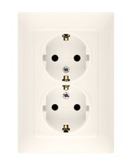 Двойная розетка Kontakt Simon Simon 10 CGSZ2/41 с заземлением Schuko (кремовый)