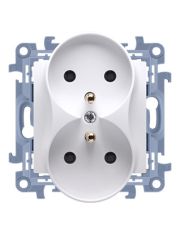 Двойная розетка Kontakt Simon Simon 10 CGZ2M.01/11 с заземлением French (белый)