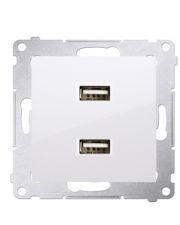 Двойная розетка Kontakt Simon Simon 54 Premium DC2USB.01/11 с USB зарядкой 2.1А (белый)