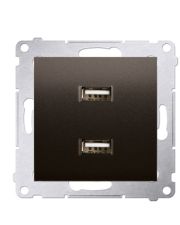 Двойная розетка Kontakt Simon Simon 54 Premium DC2USB.01/46 с USB зарядкой 2.1А (бронза)