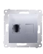 Одинарная HDMI розетка Kontakt Simon Simon 54 Premium DGHDMI.01/43 (серебро)