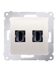 Двойная HDMI розетка Kontakt Simon Simon 54 Premium DGHDMI2.01/41 (кремовый)