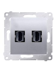 Двойная HDMI розетка Kontakt Simon Simon 54 Premium DGHDMI2.01/43 (серебро)