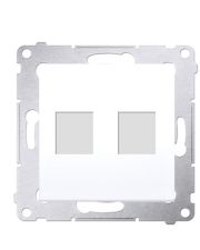 Прямая информационная розетка Kontakt Simon Simon 54 Premium DKP2.01/11 под 2xRJ45 Keystone с суппортом (белый)