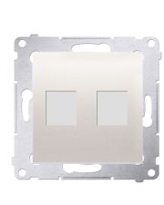 Прямая информационная розетка Kontakt Simon Simon 54 Premium DKP2.01/41 под 2xRJ45 Keystone с суппортом (кремовый)