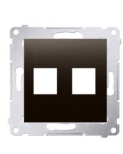 Прямая информационная розетка Kontakt Simon Simon 54 Premium DKP2.01/46 под 2xRJ45 Keystone с суппортом (бронза)