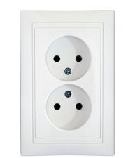 Двухпостовая розетка Elcor Emily 9215 (211567) без заземления (белый)