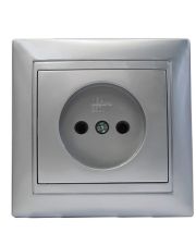Розетка Elcor Emily 9215 (211575) без заземления (серый металлик)
