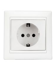 Розетка Elcor Emily 9215 (211576) с заземлением (белый)