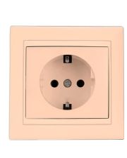 Розетка Elcor Emily 9215 (211577) с заземлением (кремовый)