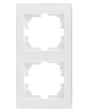 Двойная вертикальная рамка Lezard Rain (703-0202-152) с боковой вставкой (белая)