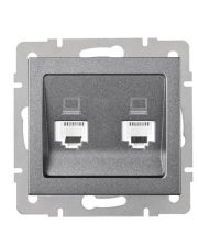 Двойная компьютерная розетка Lezard Rain (703-4288-141) (антрацит)
