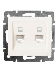 Двойная компьютерная розетка Lezard Rain (703-0388-141) (кремовая)