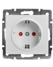 Розетка Lezard Rain (703-0288-124B) с защитными шторками детей с з/к ПБТ (белая)