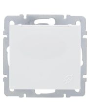Розетка Lezard Rain (703-0288-123B) с крышкой с з/к ПБТ (белая)