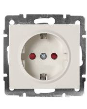 Розетка Lezard Rain (703-3088-124B) с защитными шторками детей с з/к ПБТ (жемчужно-белый перламутр)