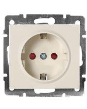 Розетка Lezard Rain (703-0388-124B) с защитными шторками детей с з/к ПБТ (кремовая)