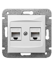 Двухместная компьютерная розетка Elektro-Plast Carla 1749-10 2хRJ45 (белый)